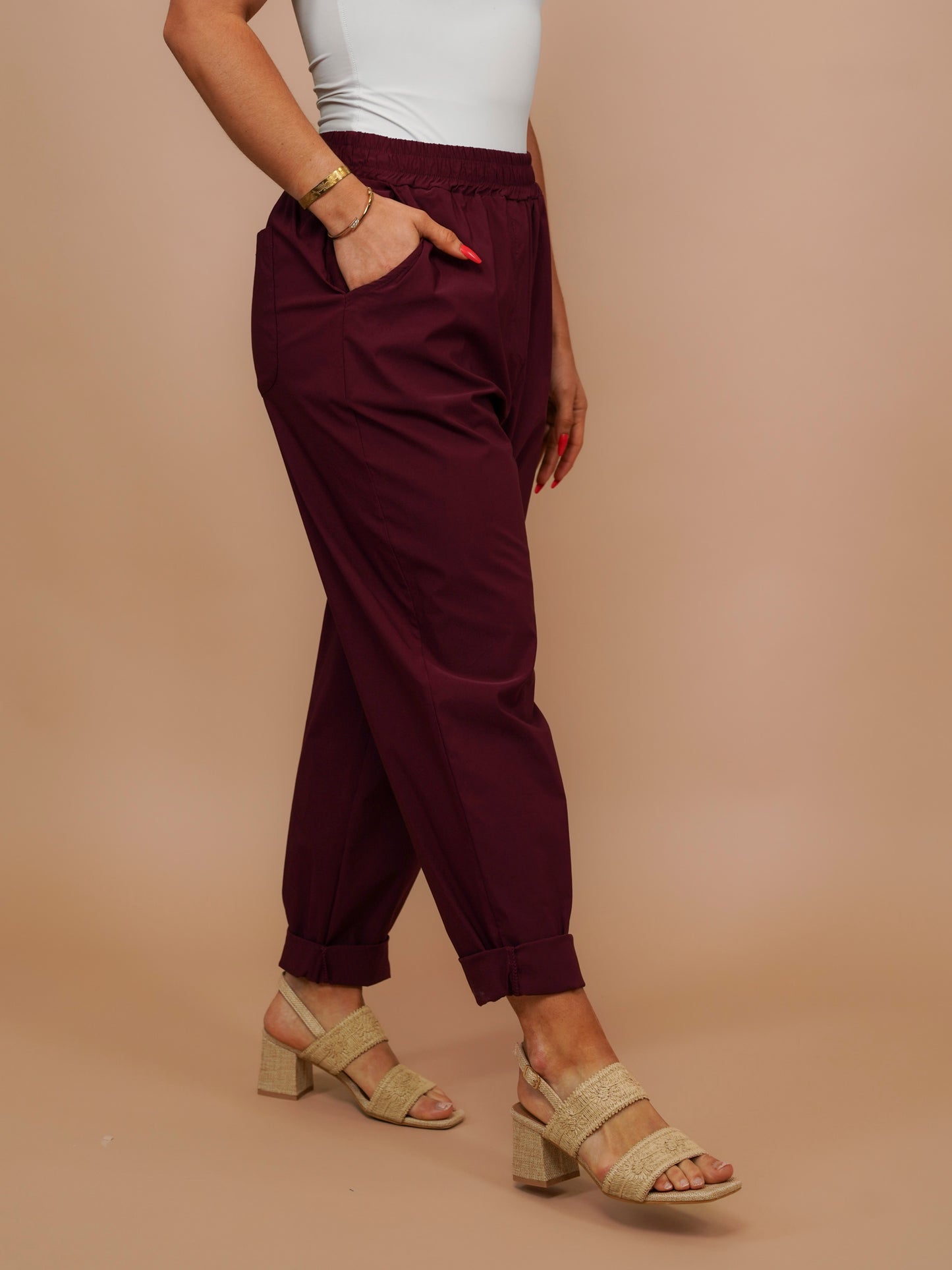 Pantalon extensible Nomad bordeaux - 1671
