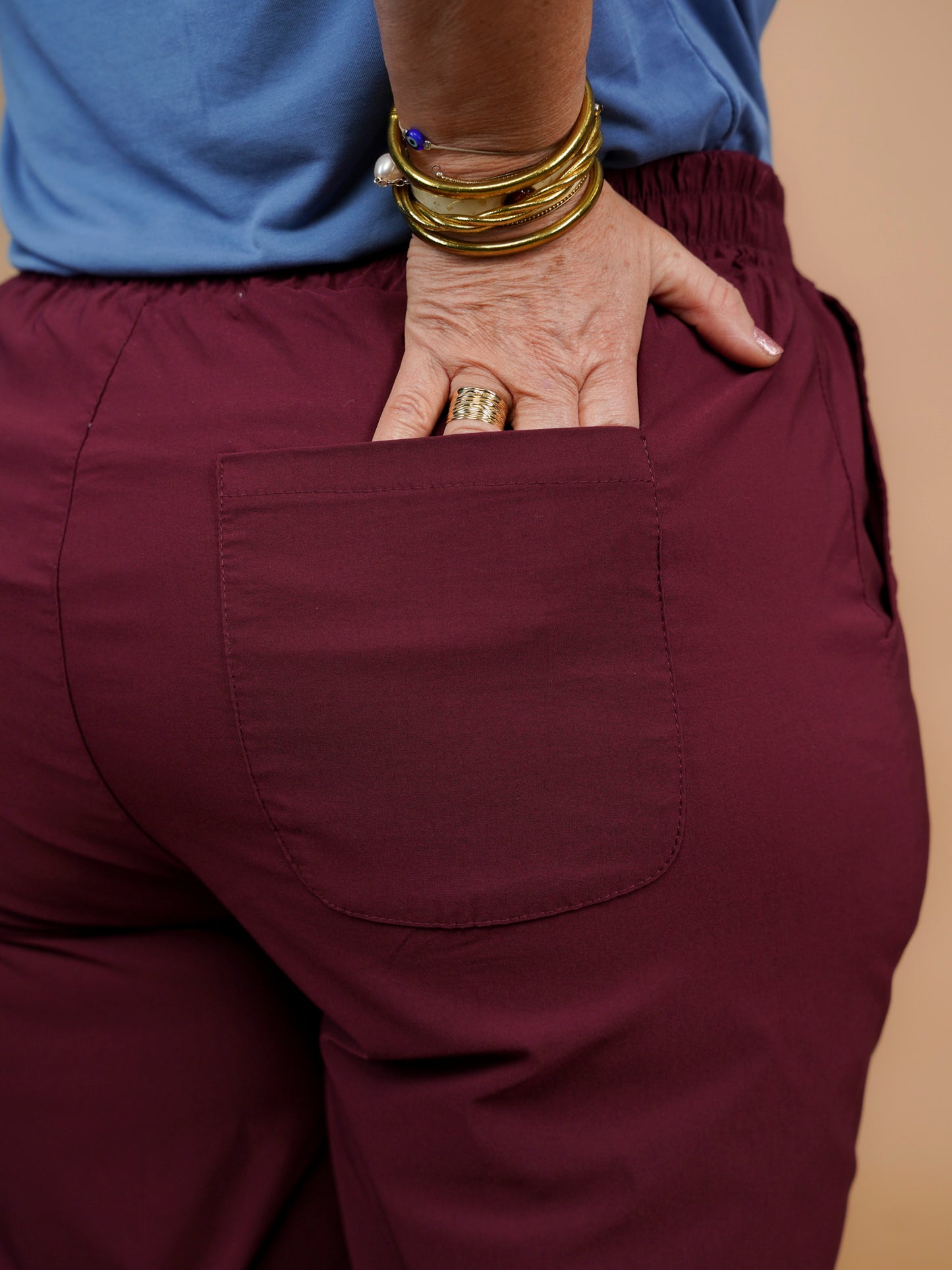 Pantalon extensible Nomad bordeaux - 1671