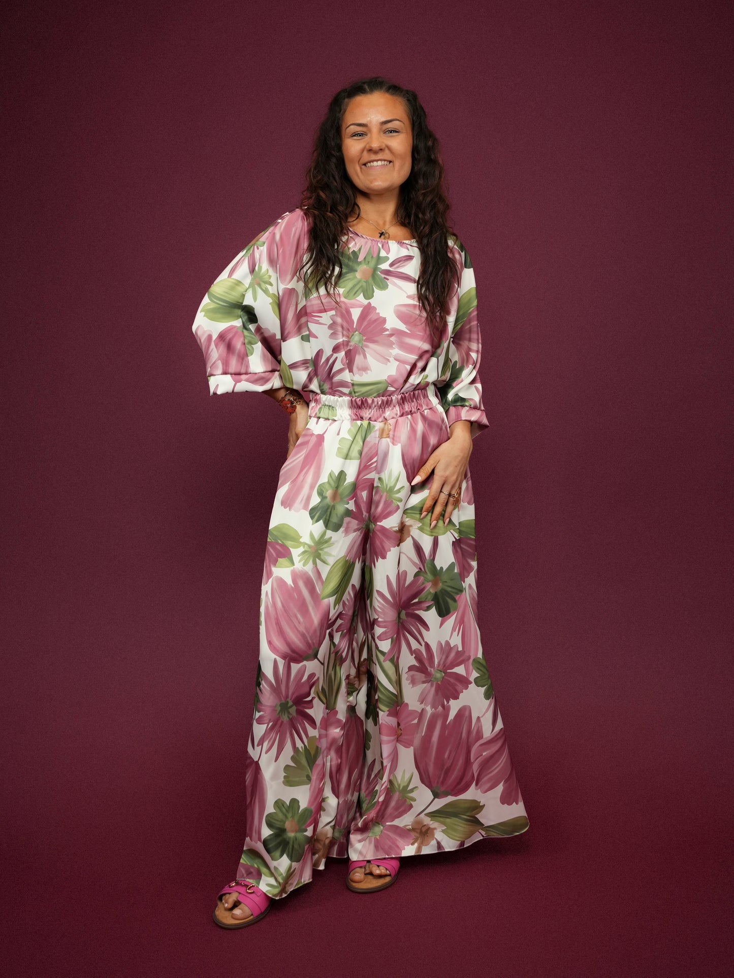 Pantalon imprimé fleuri - 1508