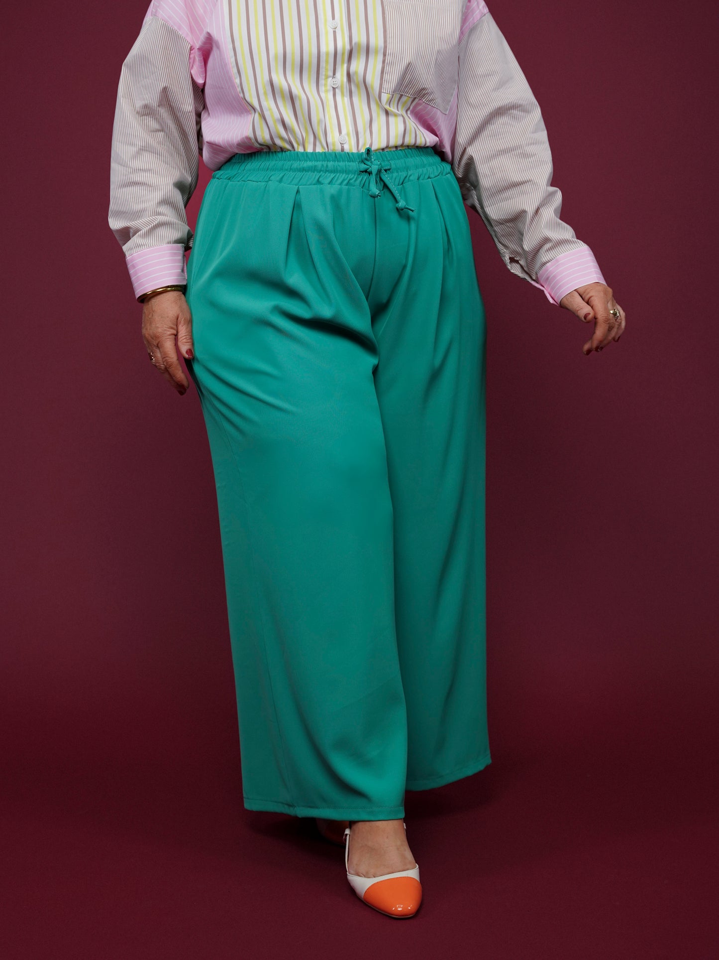 Pantalon large vert - 1610
