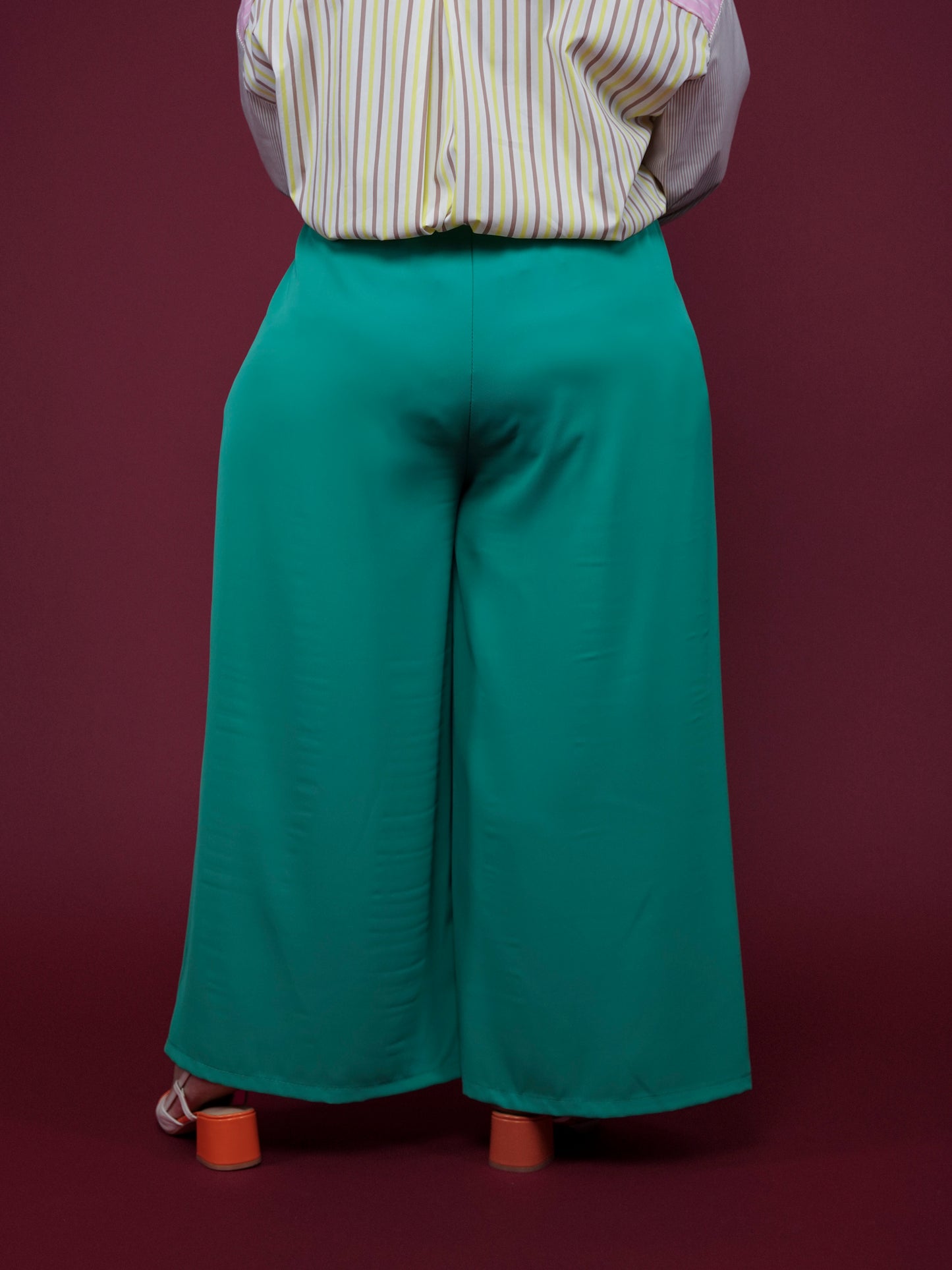 Pantalon large vert - 1610