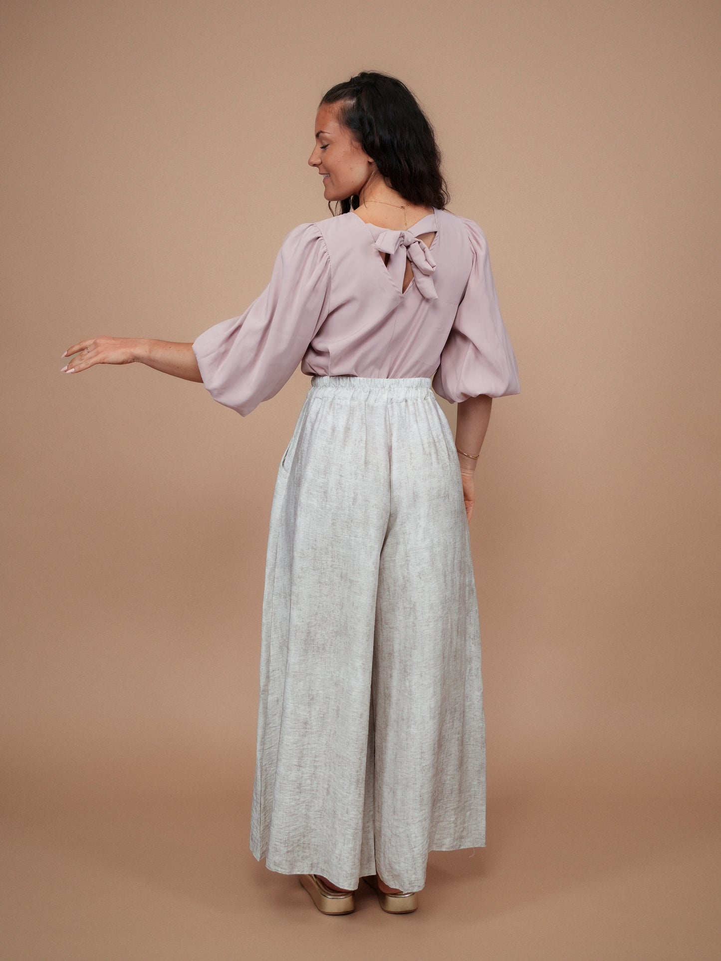 Pantalon beige chiné - 1508