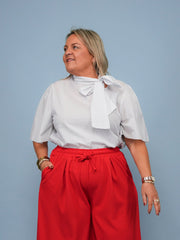 Blouse lavallière seersucker