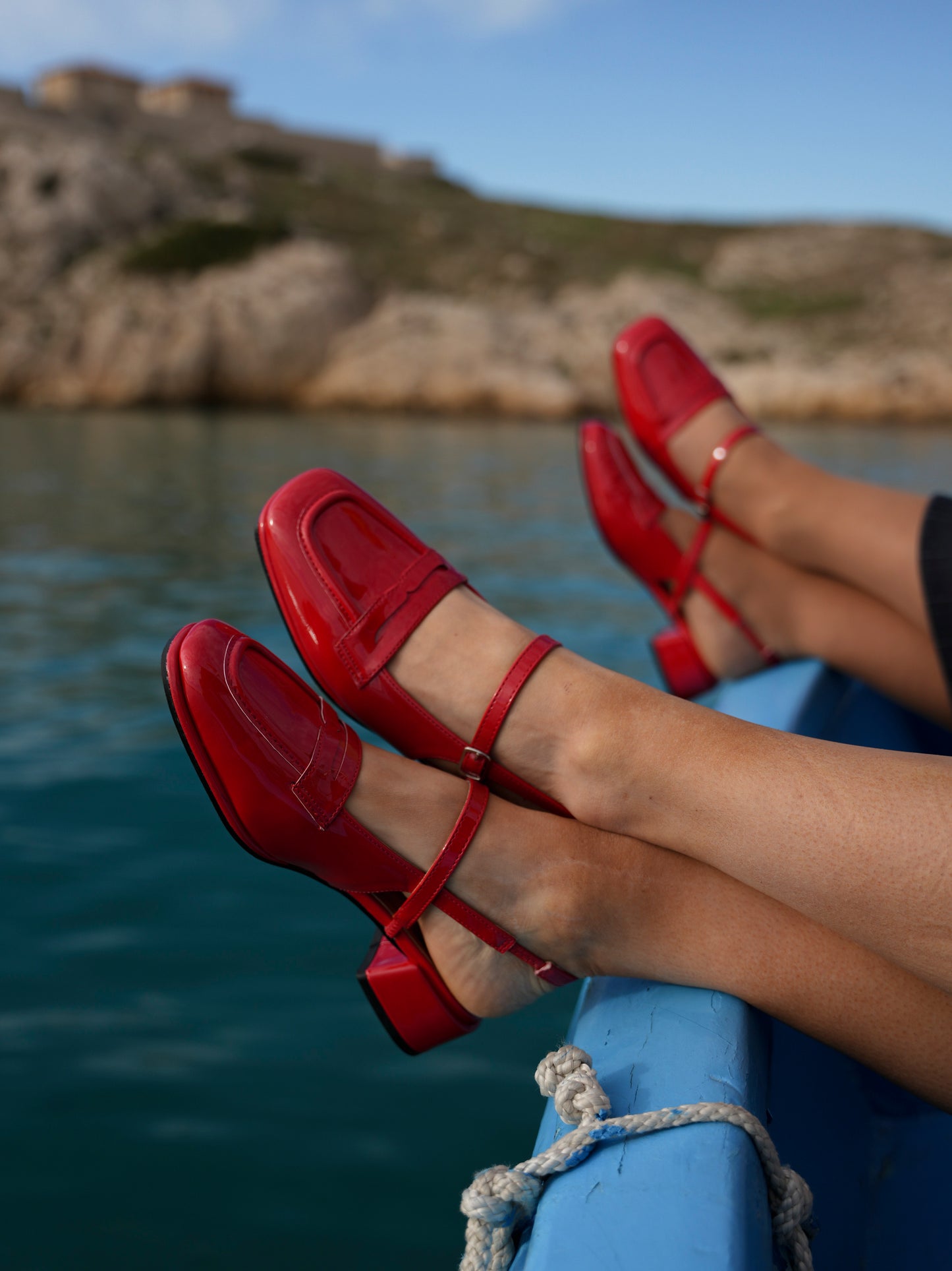 Mocassins slingback rouges - 1475