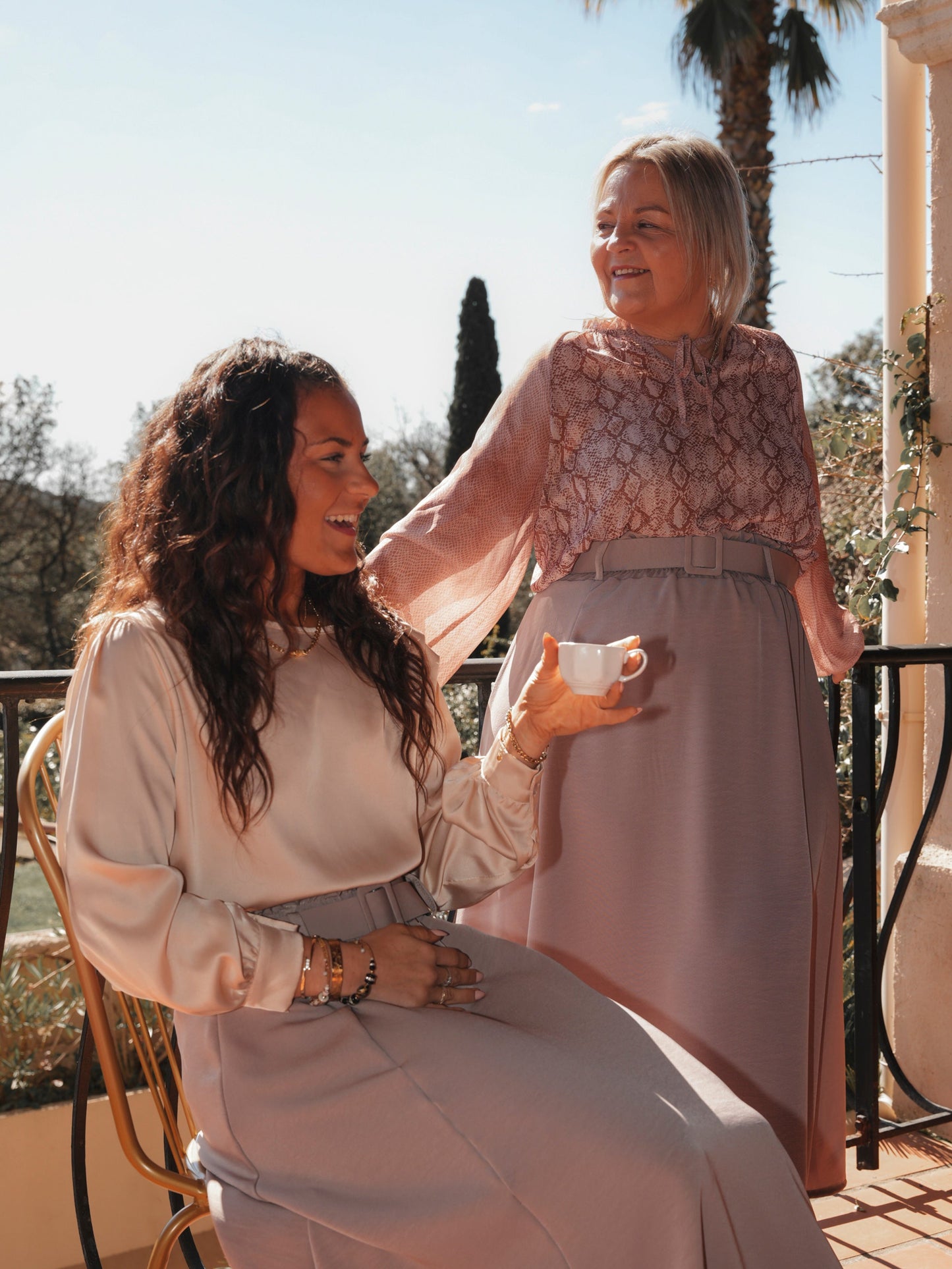Jupe midi taupe - 1489