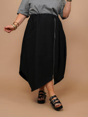 Jupe asymétrique zip