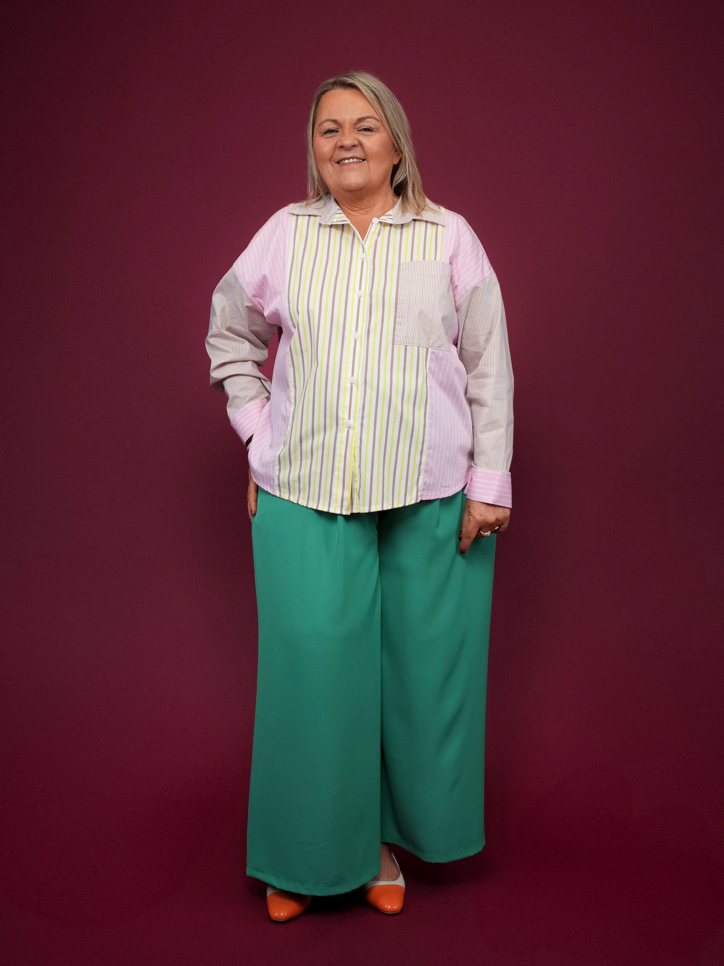 Pantalon large vert - 1610