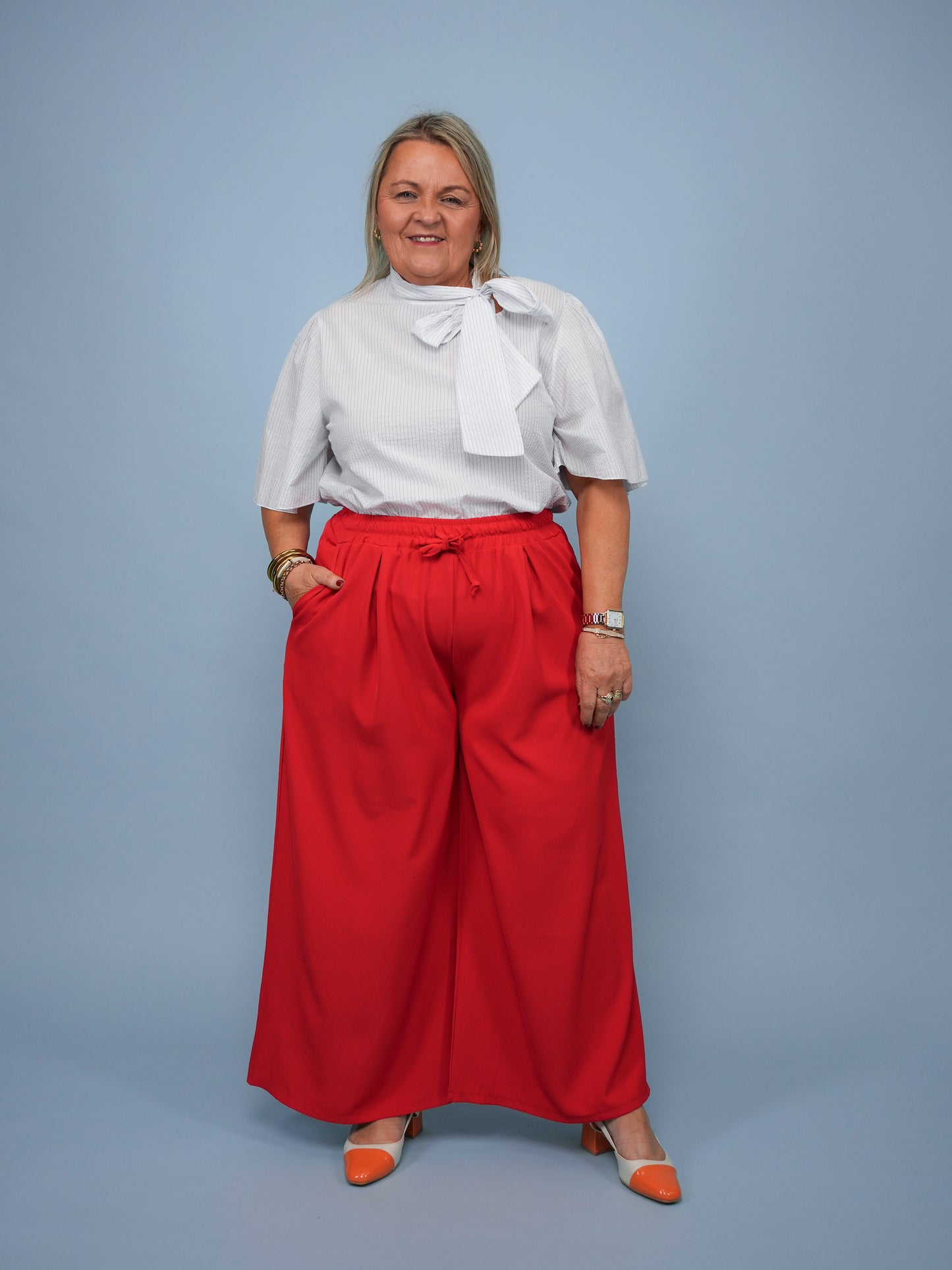 Pantalon large rouge - 1610