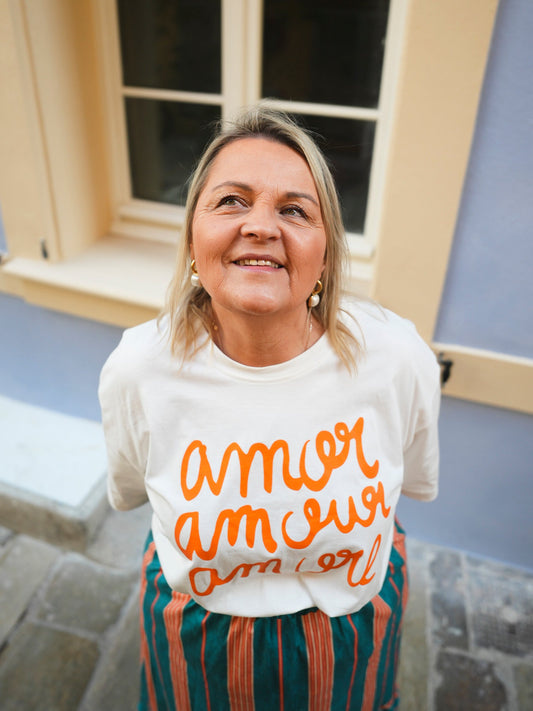T-shirt amour ecru - 1525