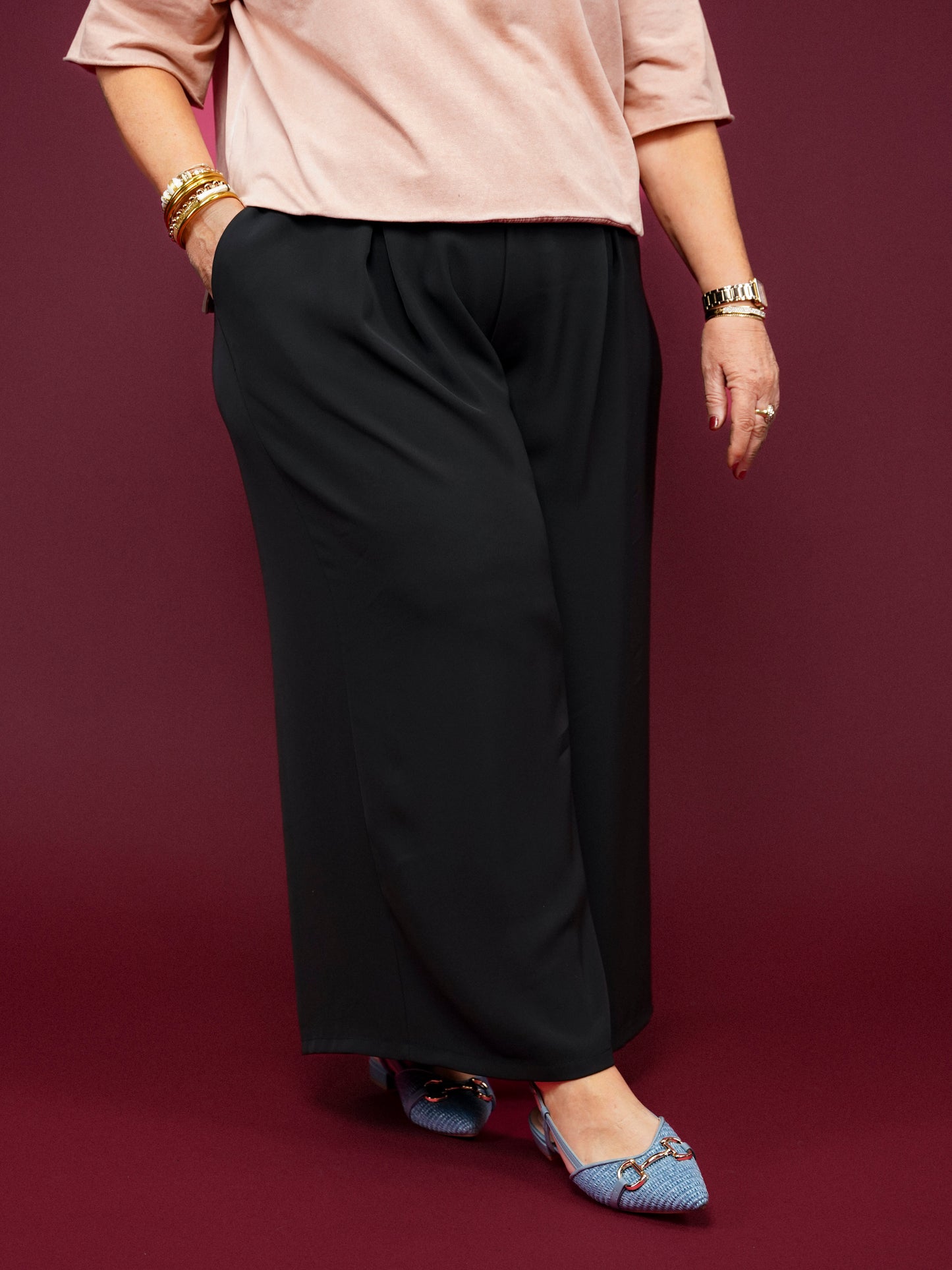Pantalon large noir - 1610