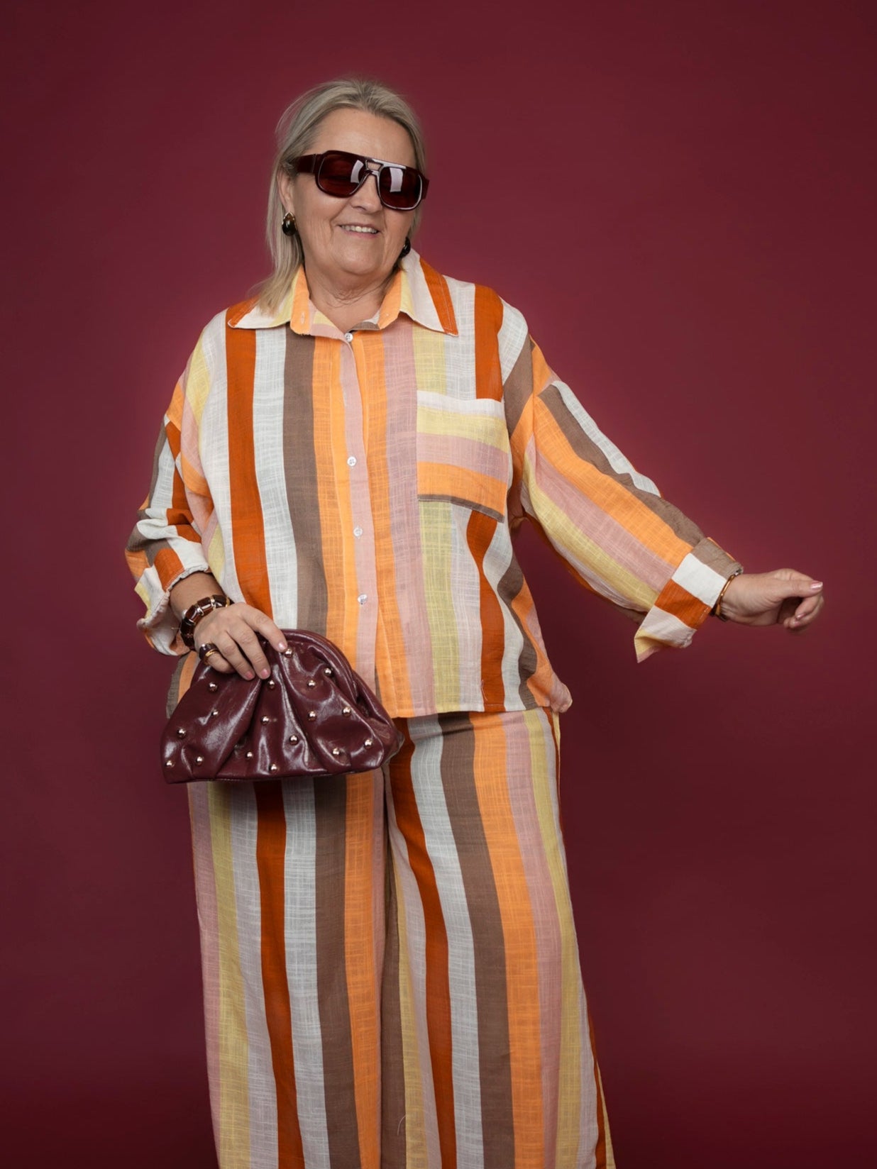 Chemise à rayures colorées