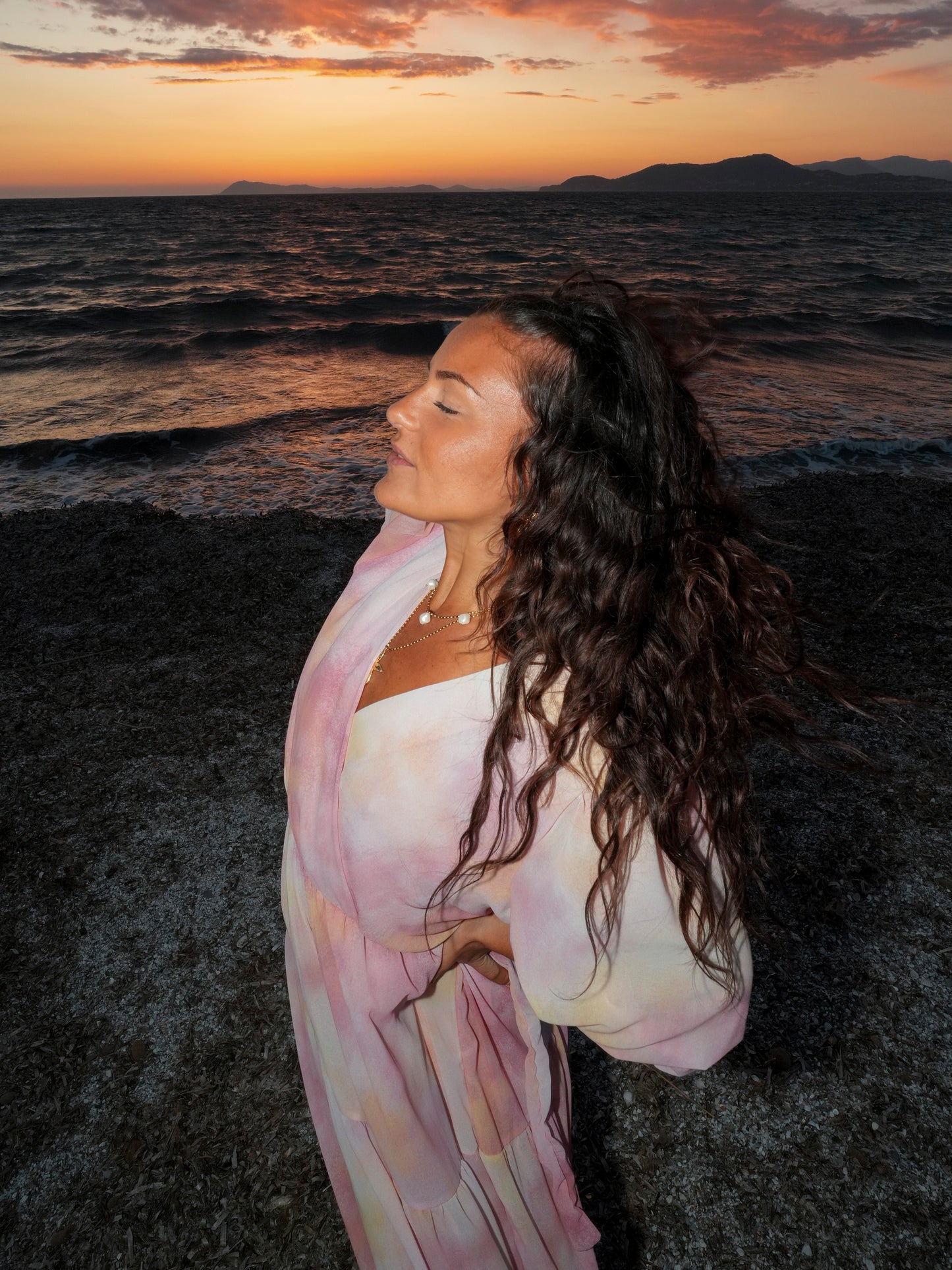 Robe aquarelle rose - 1499