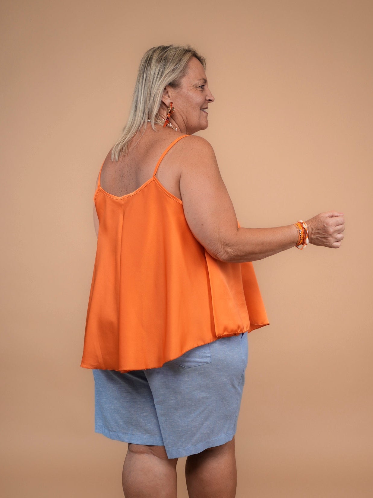 Top à bretelles orange - 1836