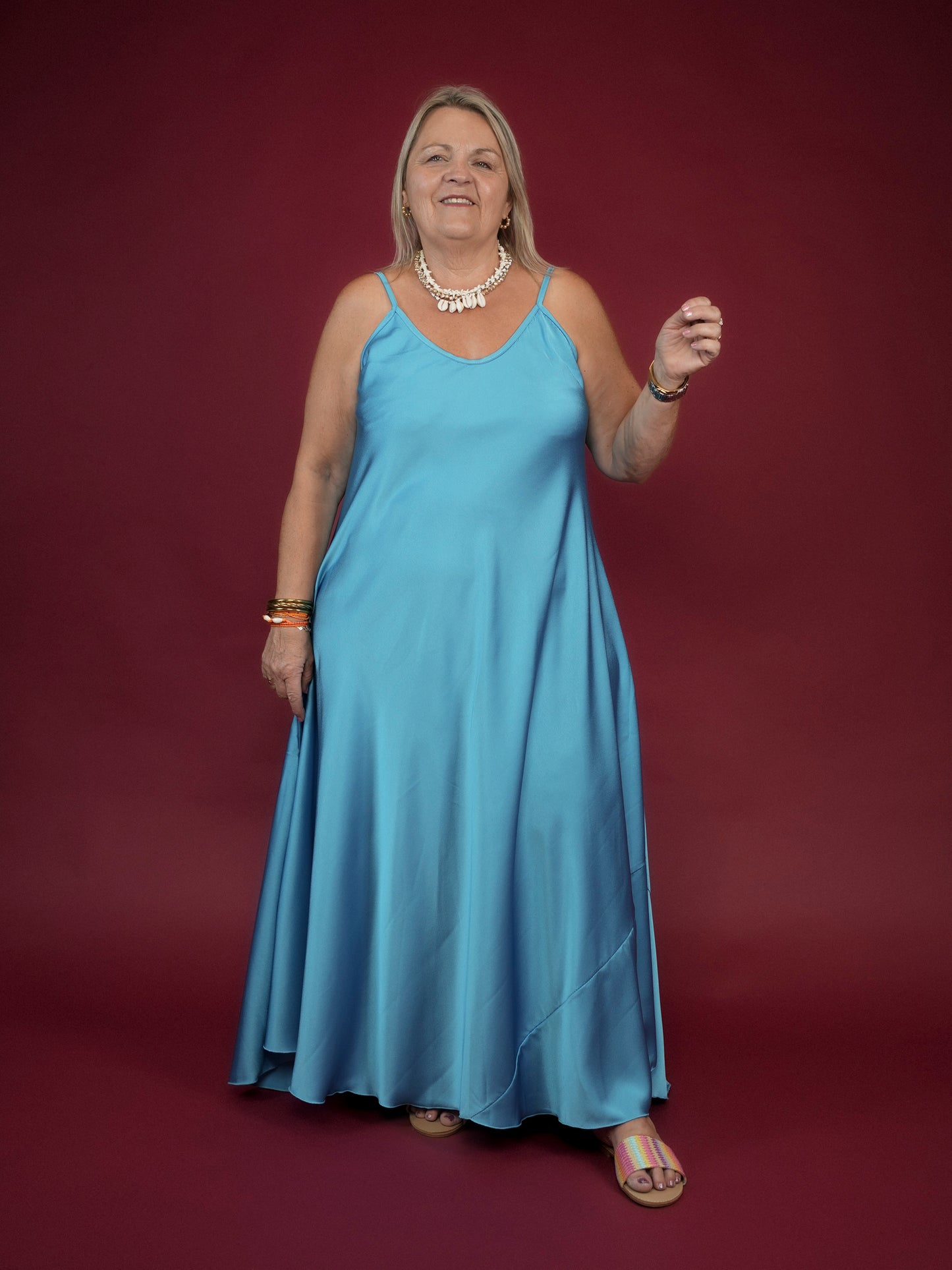 Robe à bretelles turquoise - 1835