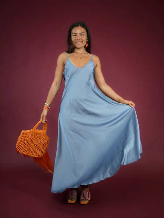 Robe à bretelles bleu jean - 1835