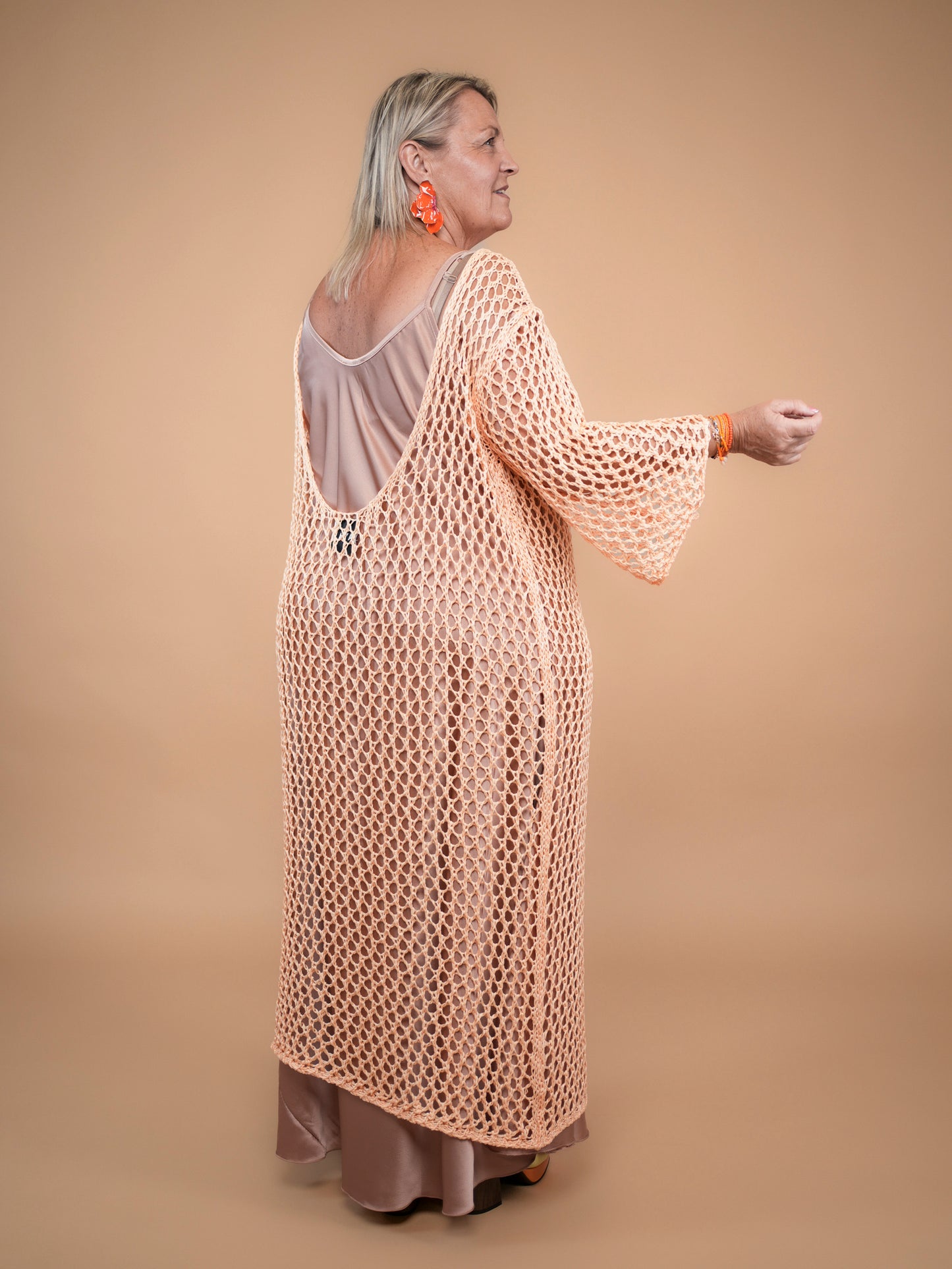Robe en crochet pêche - 1788