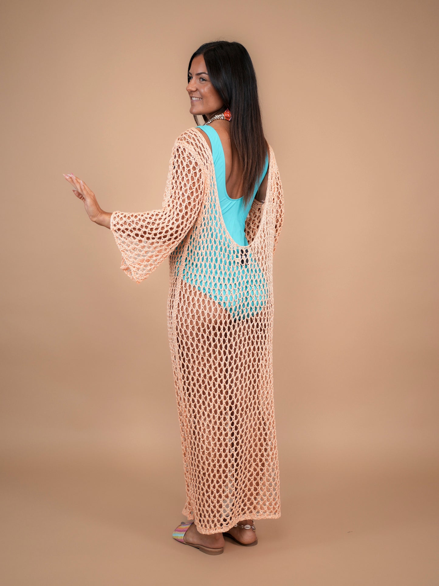 Robe en crochet pêche - 1788