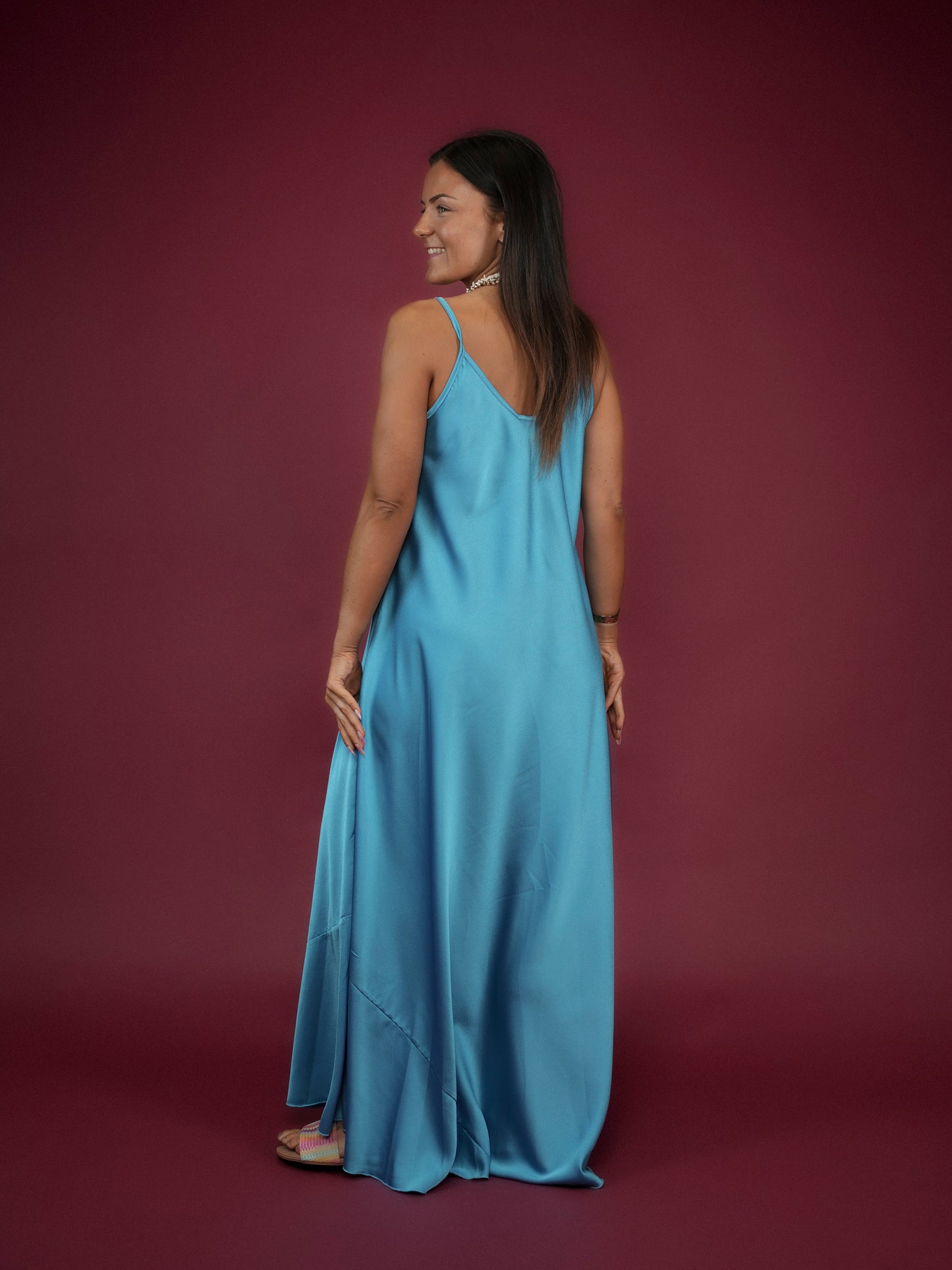 Robe à bretelles turquoise - 1835