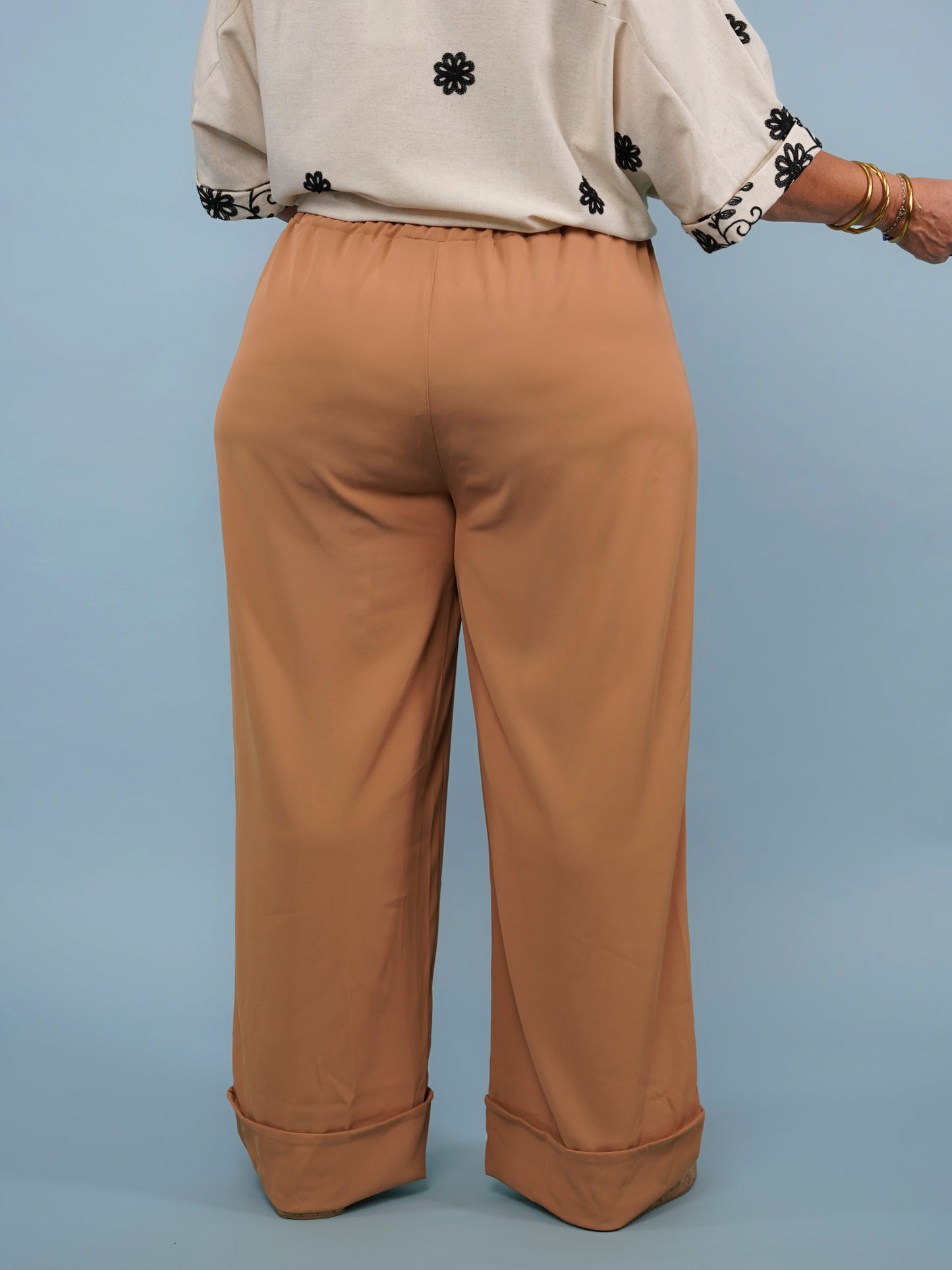 Pantalon à revers camel
