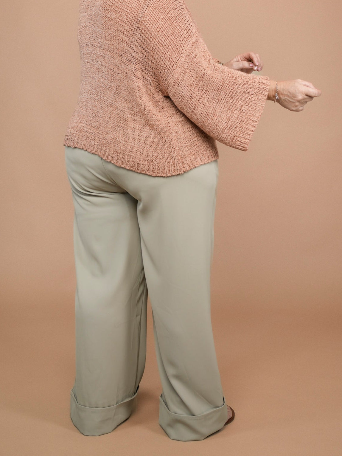 Pantalon à revers taupe