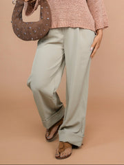 Pantalon à revers taupe