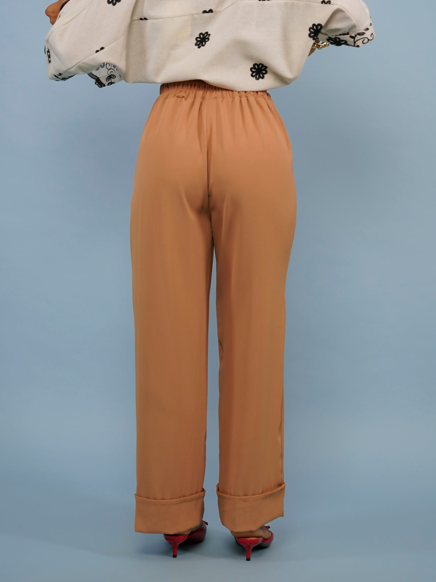 Pantalon à revers camel
