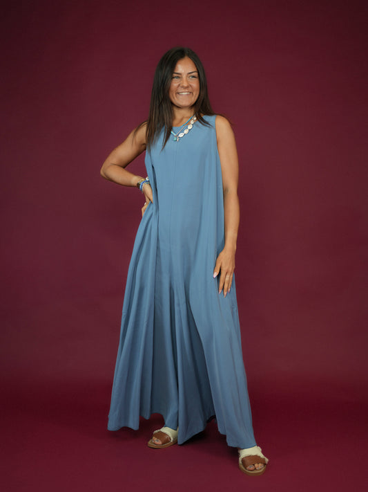 Robe combinaison bleu jean