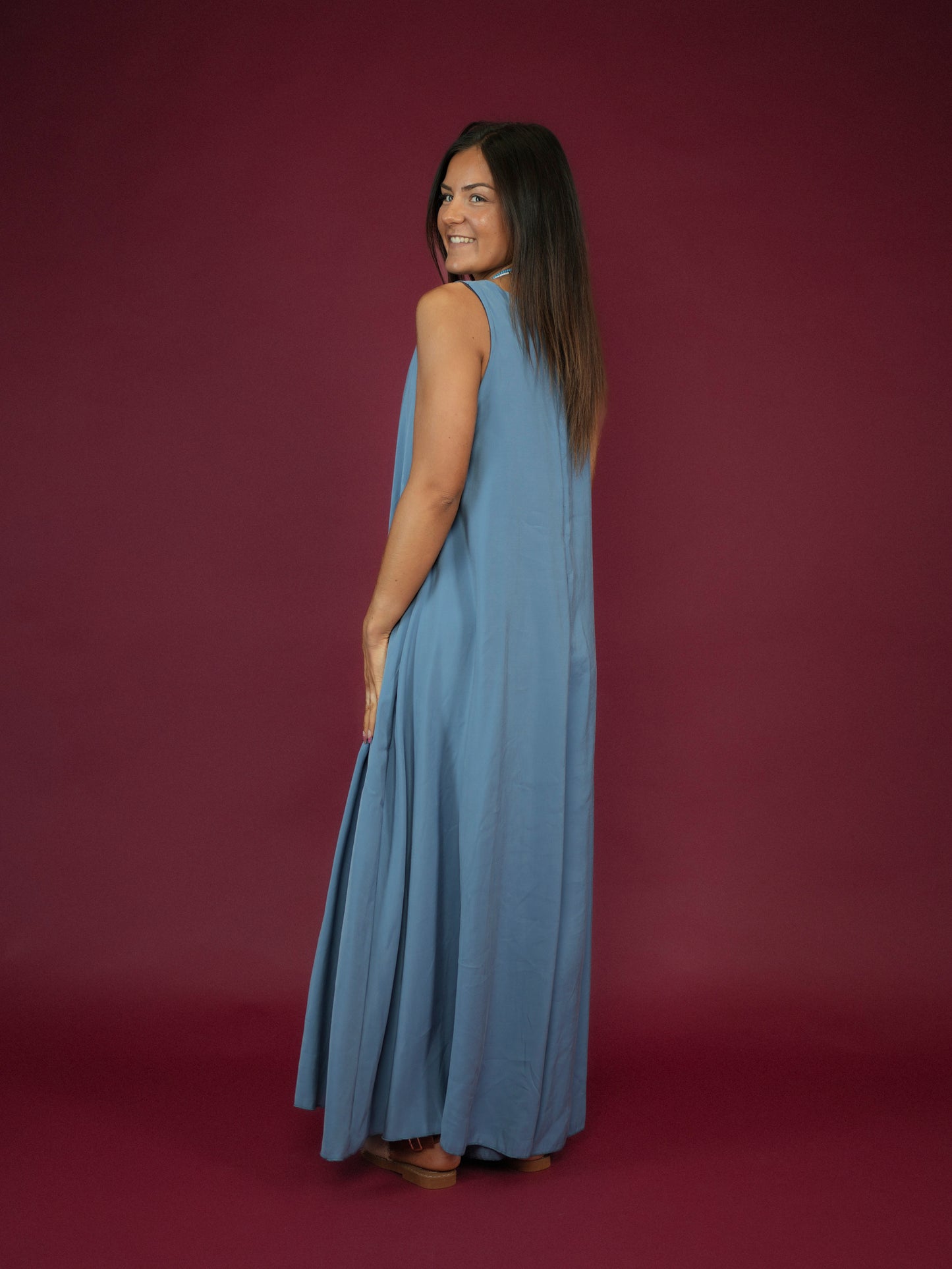 Robe combinaison bleu jean