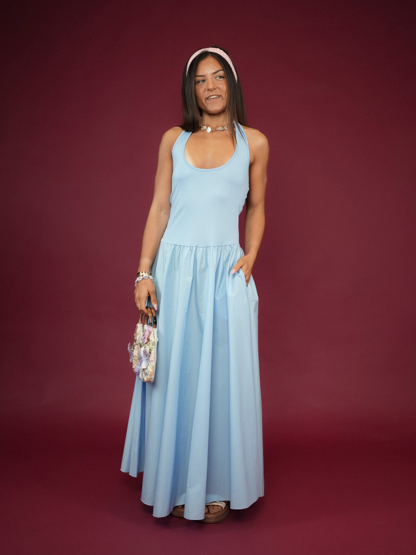 Robe débardeur bleu jean - 1834