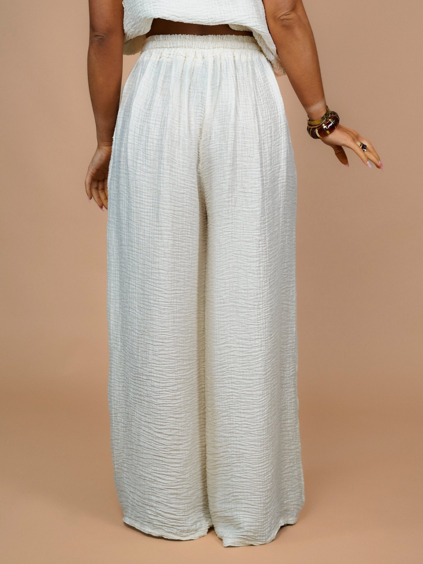 Pantalon gaze de coton blanc