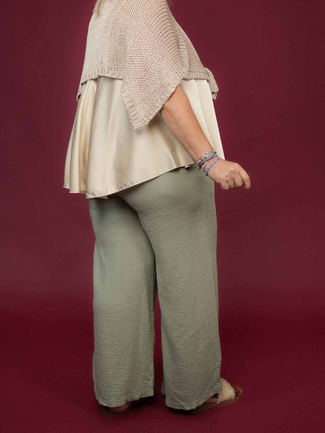 Pantalon gaze de coton kaki
