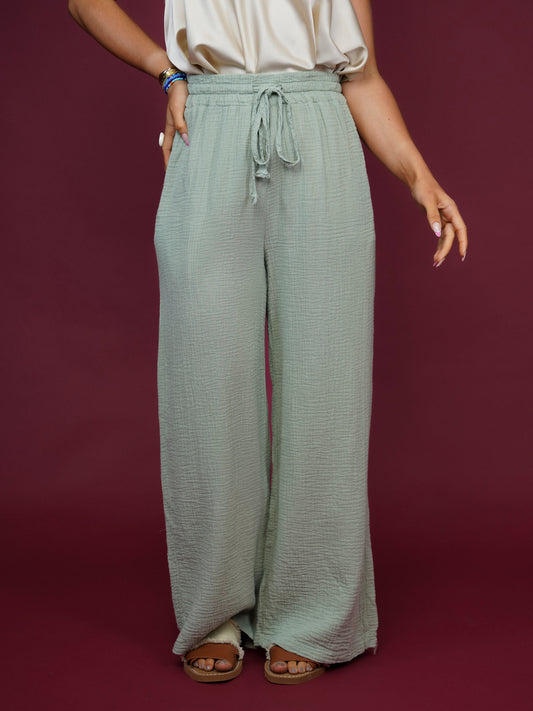 Pantalon gaze de coton kaki