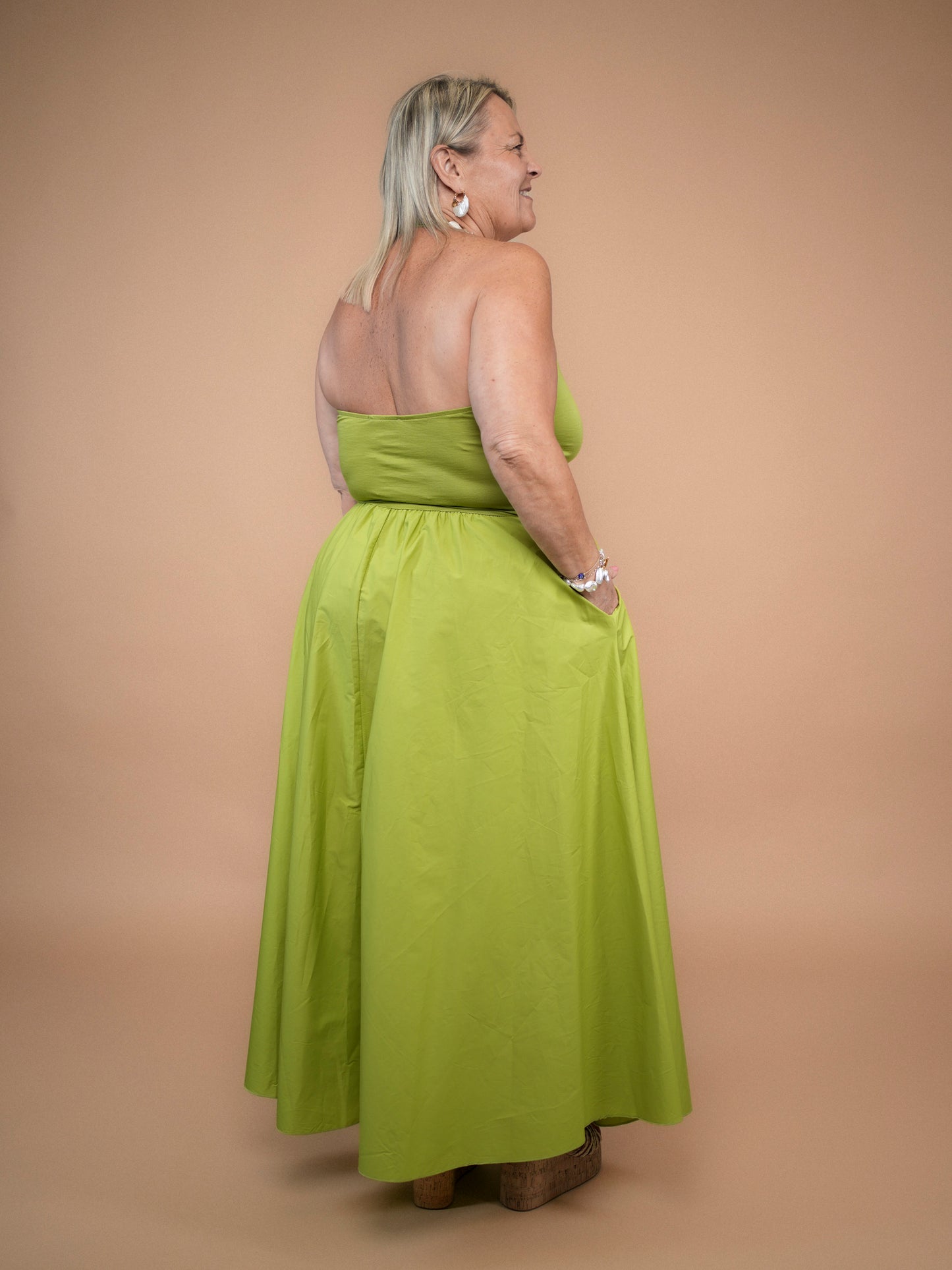 Robe débardeur vert anis - 1834
