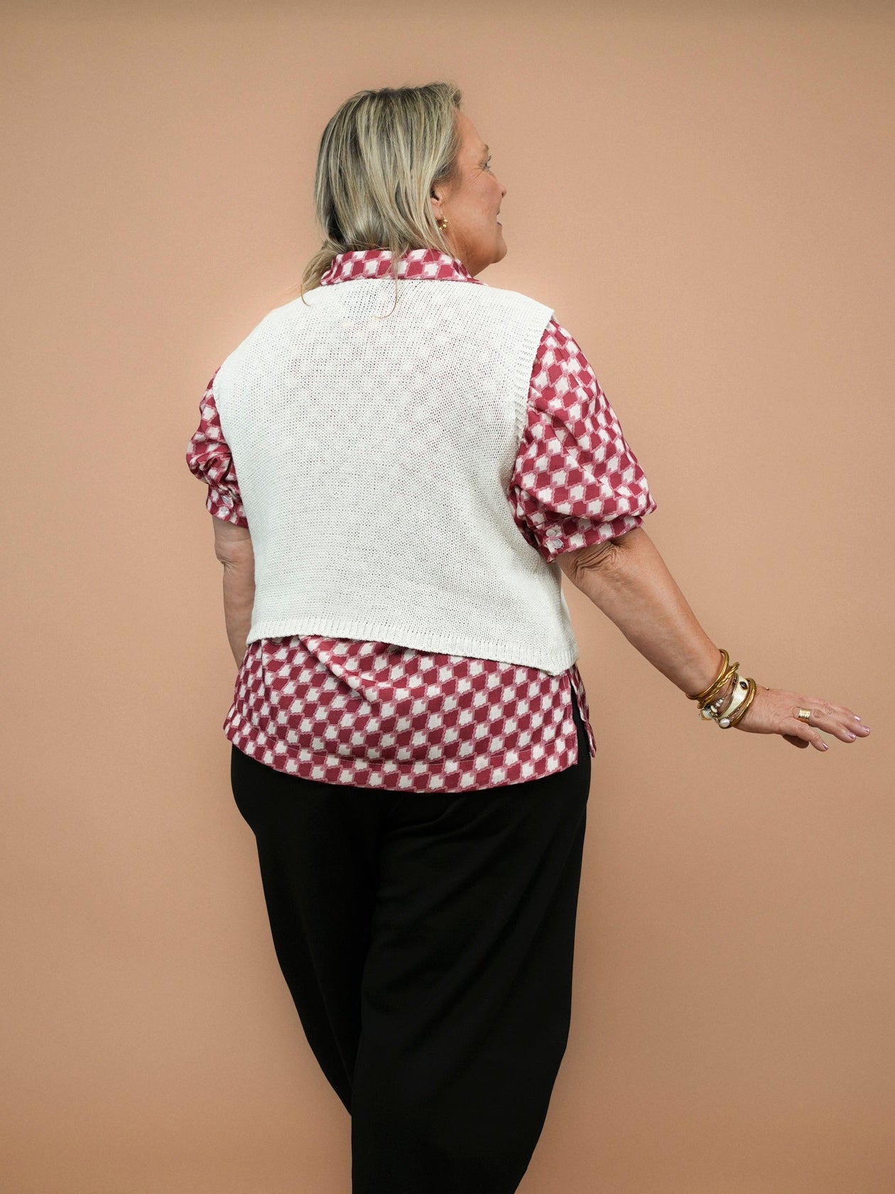 Gilet à nouettes blanc - 1484