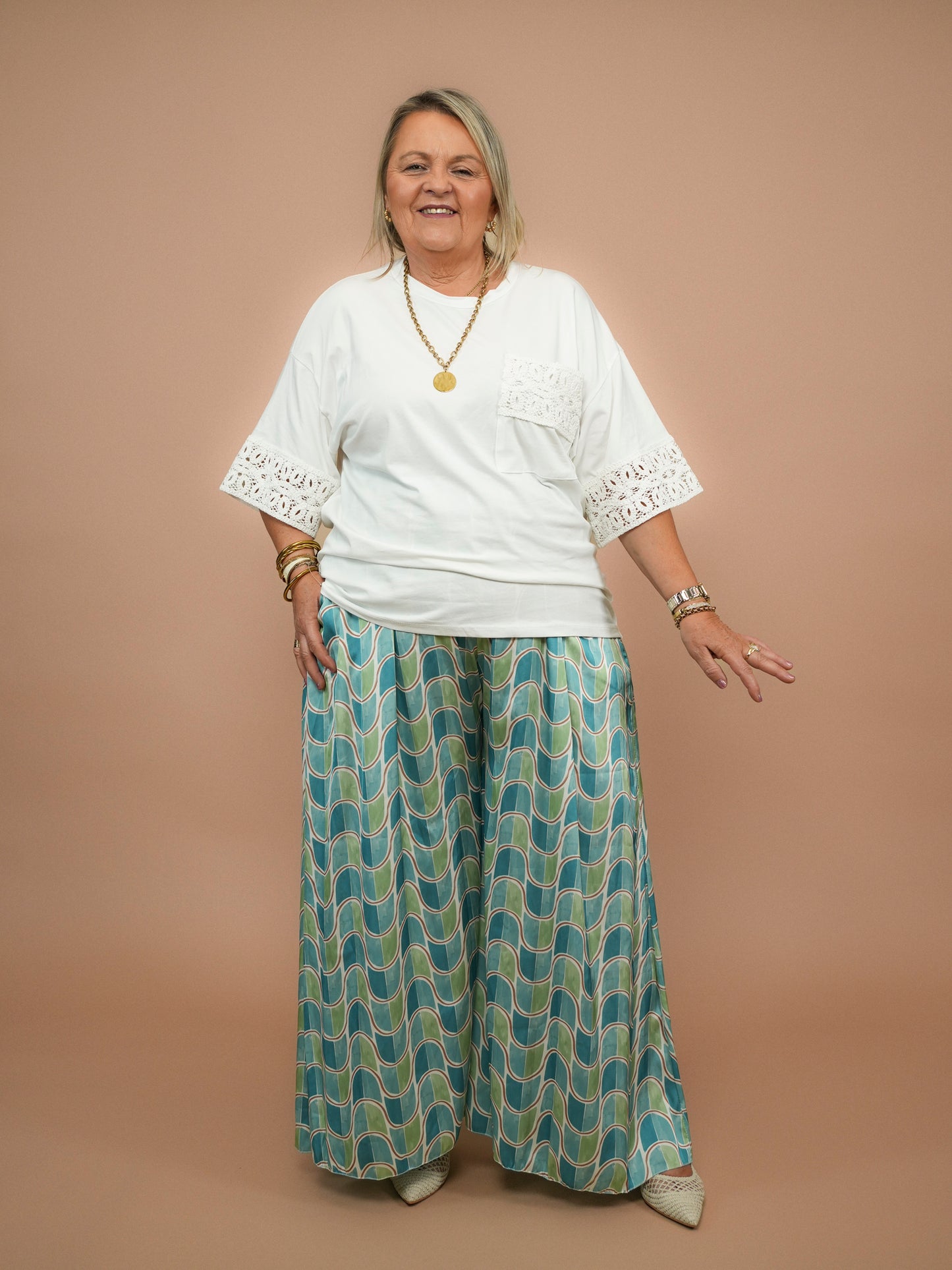 Pantalon imprimé Palazzo - 1393