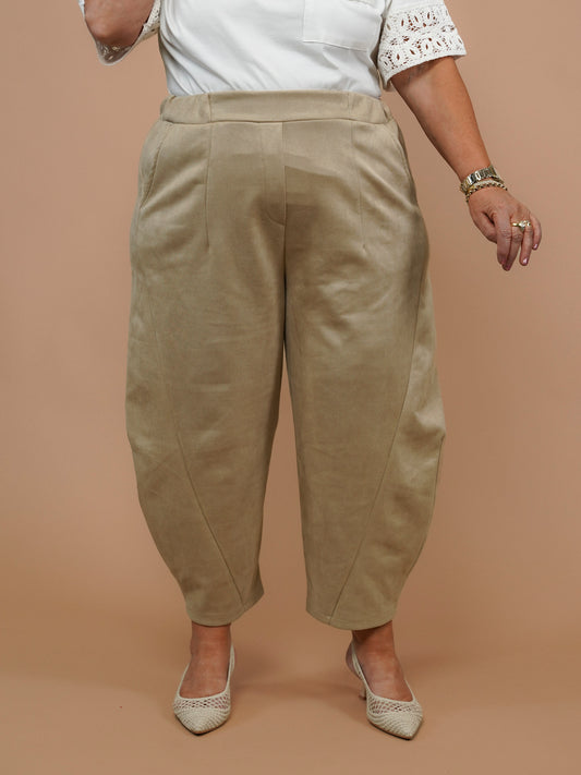 Pantalon japonais suédine camel - 1611