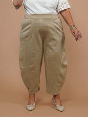 Pantalon japonais suédine camel