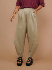 Pantalon japonais suédine camel