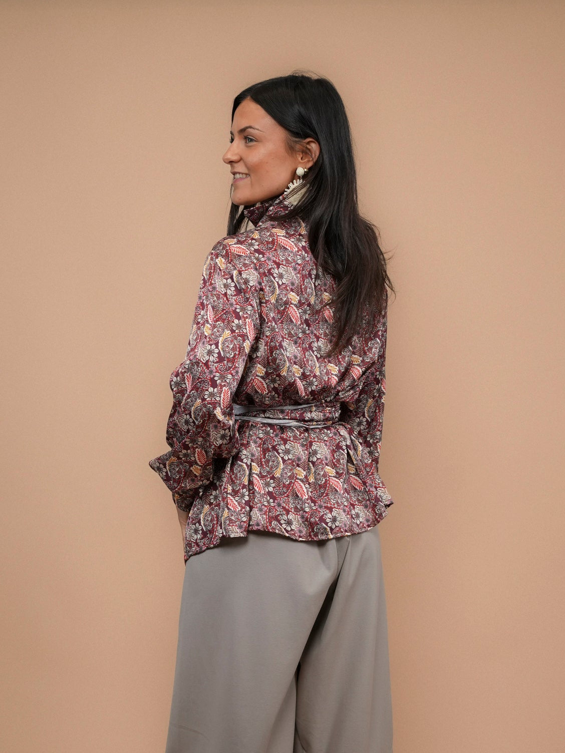 Chemise wrap imprimée