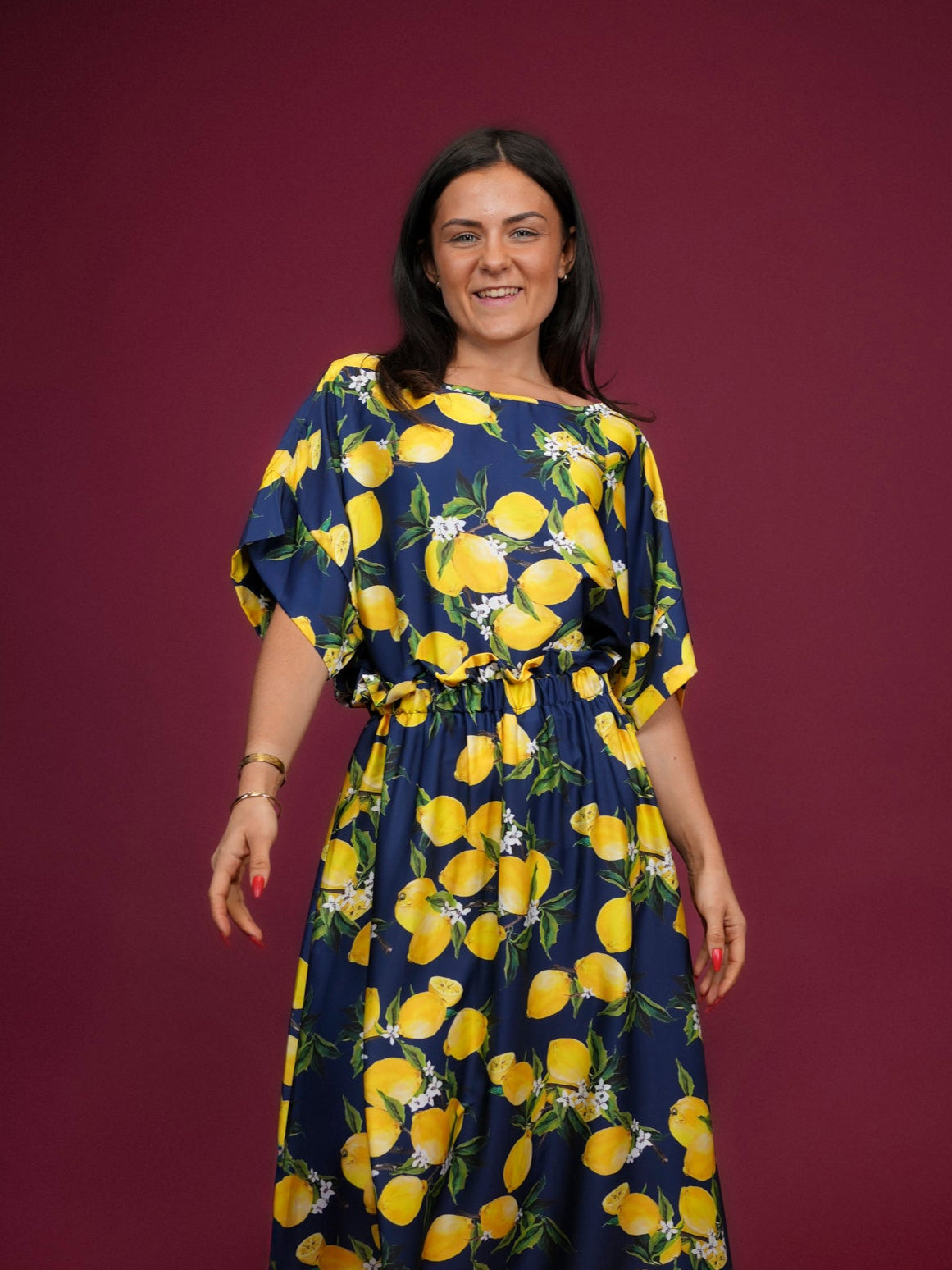 Blouse fluide à imprimé citron