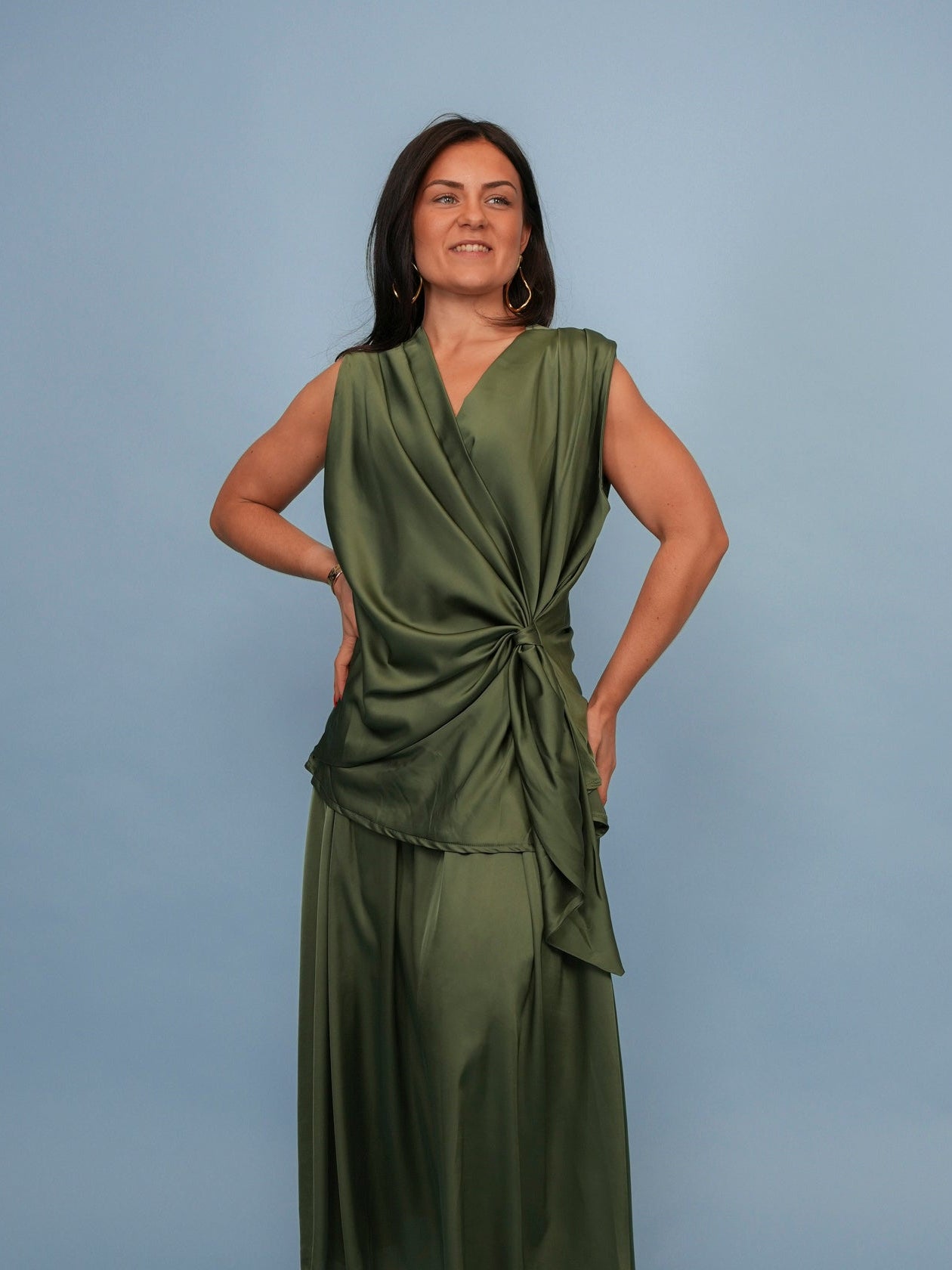 Top cache cœur en satin