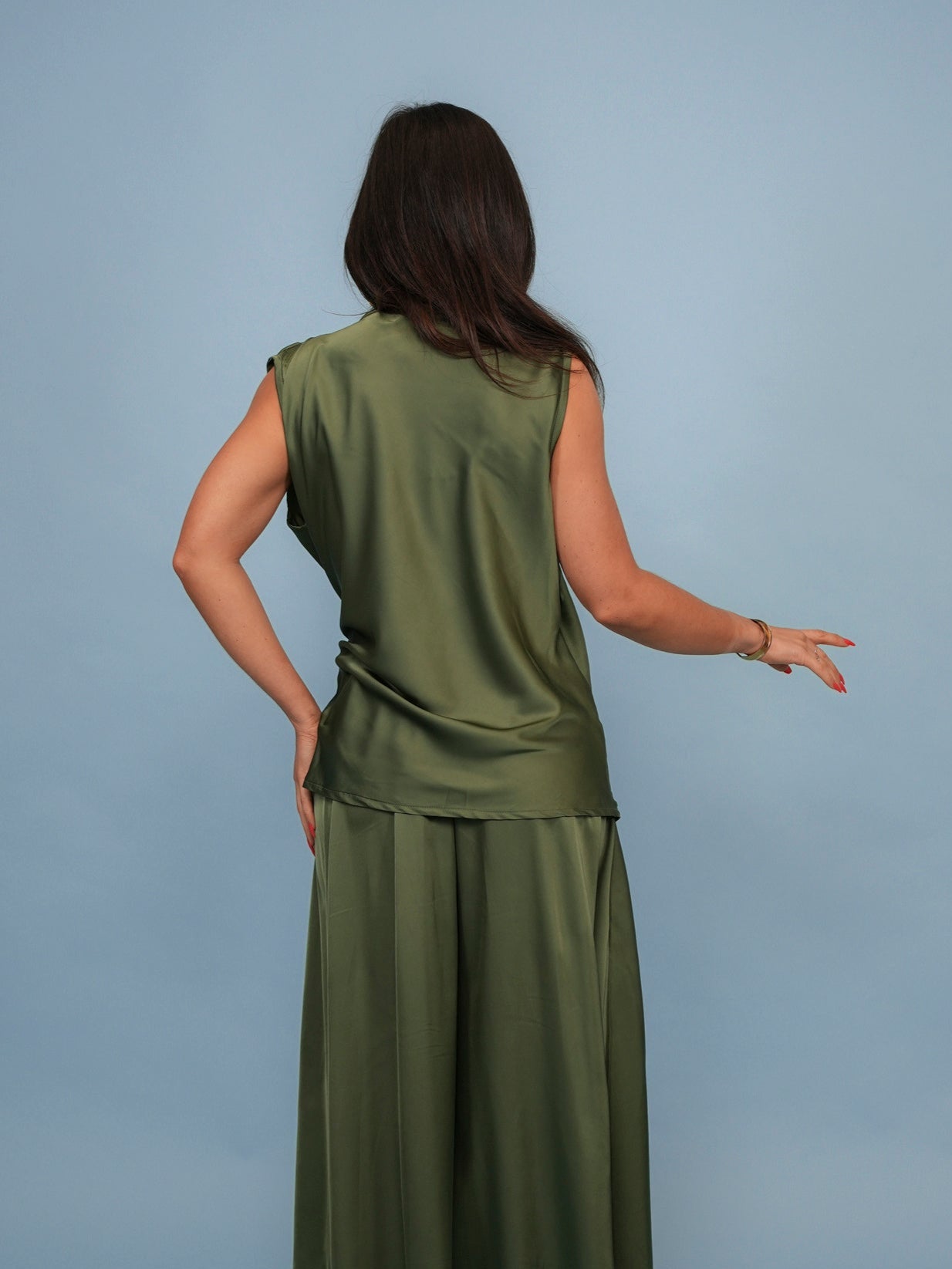 Top cache cœur en satin