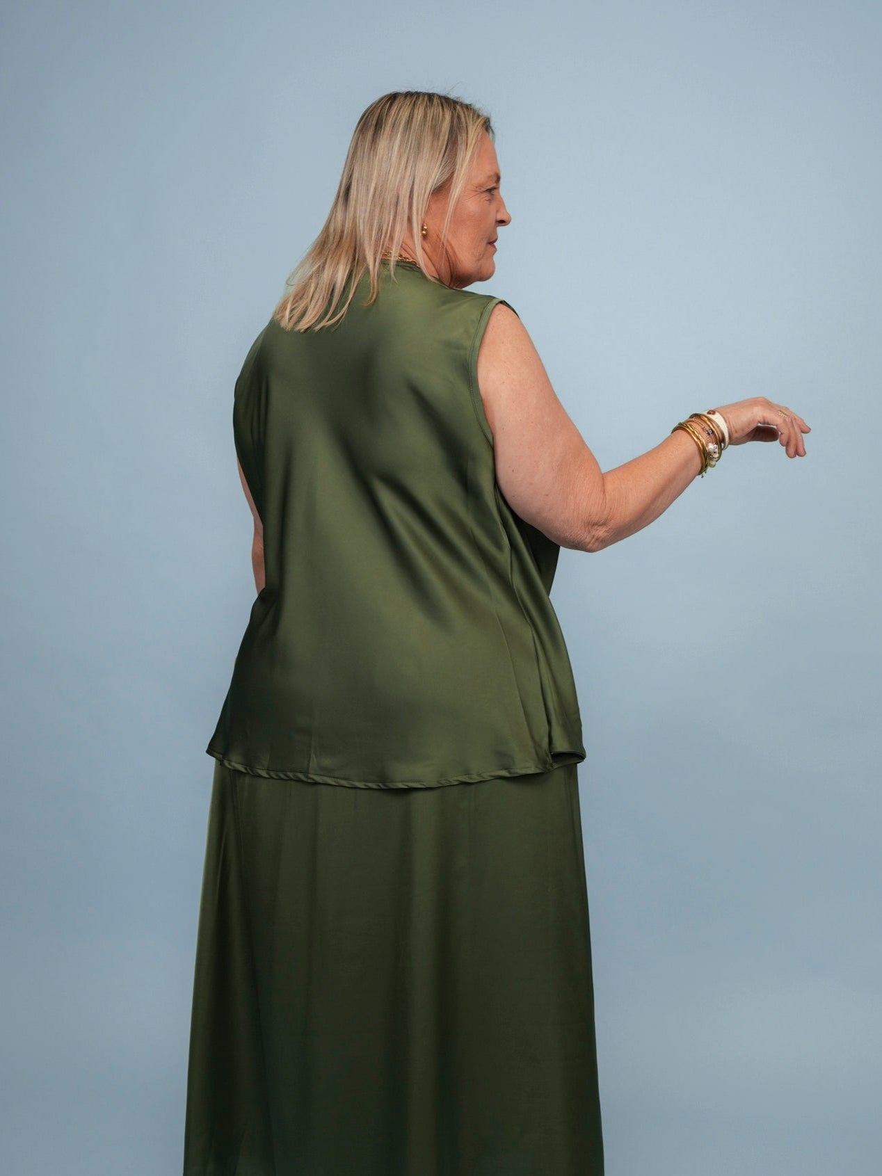 Top cache cœur en satin