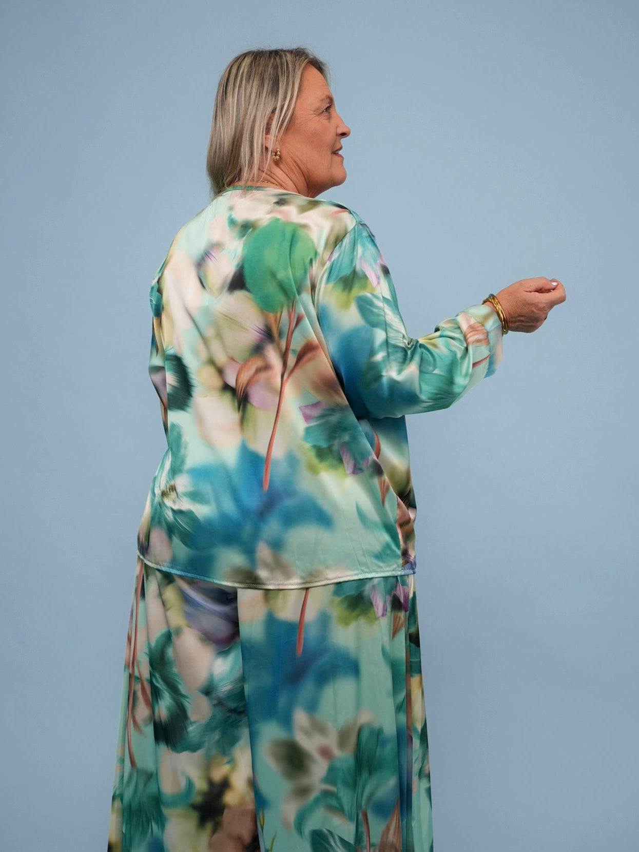 Blouse cache-cœur imprimé floral aquarelle