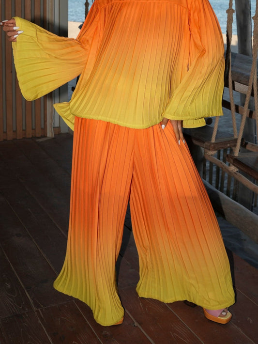 Pantalon à volants dégradé orange - 1901