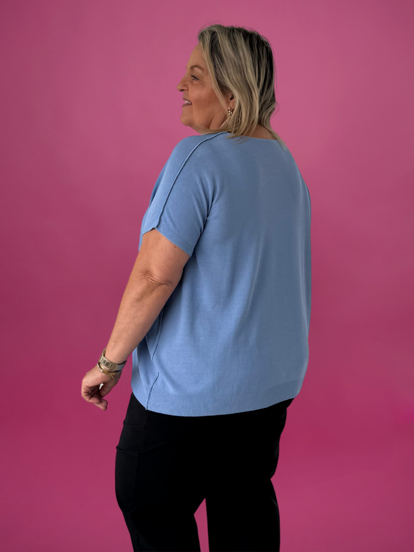 T-shirt oversize bleu jean - 1737