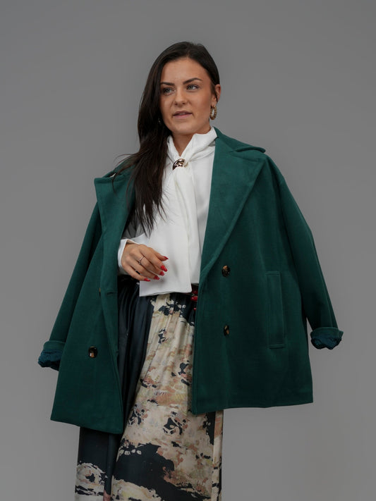 Manteau court vert bouteille - 1460