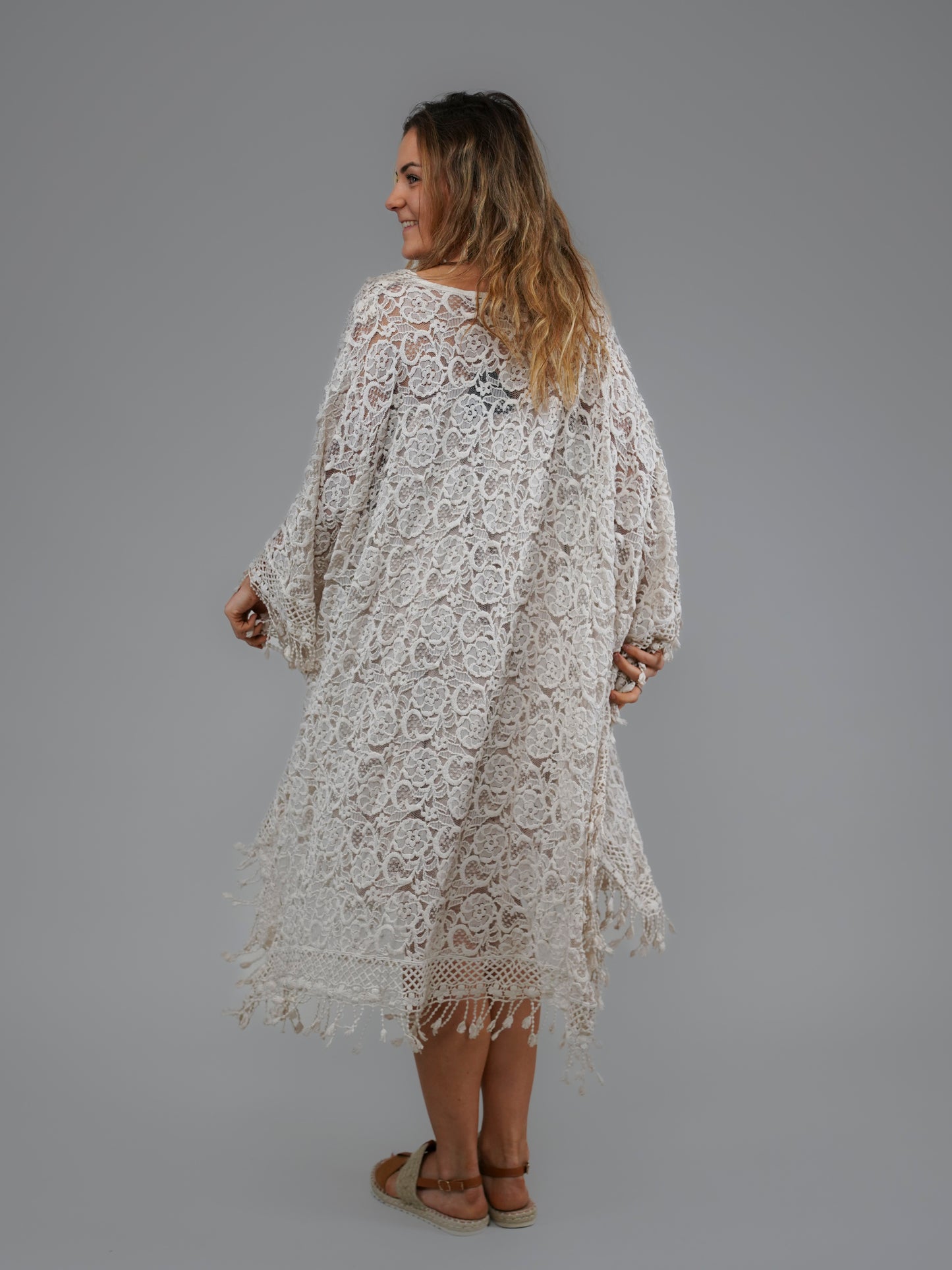 Tunique en dentelle beige - 1062