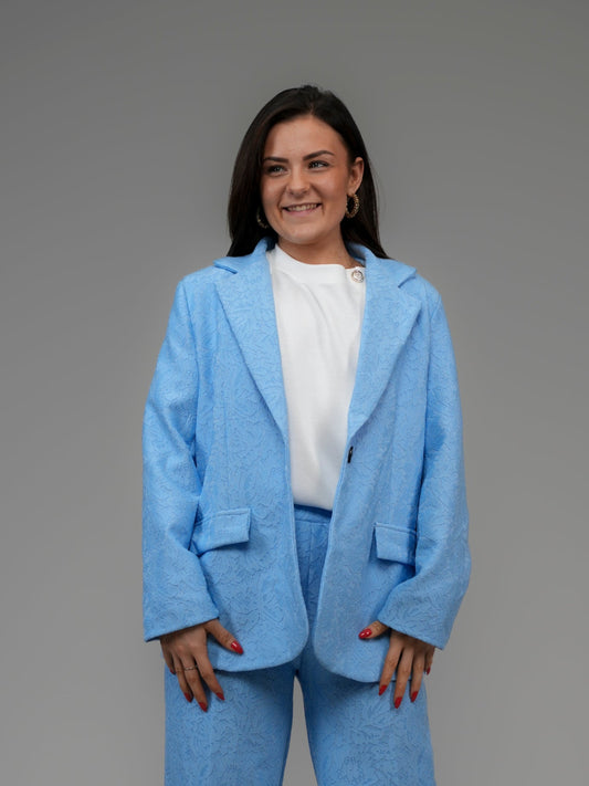 Blazer dentelle bleu - 1442