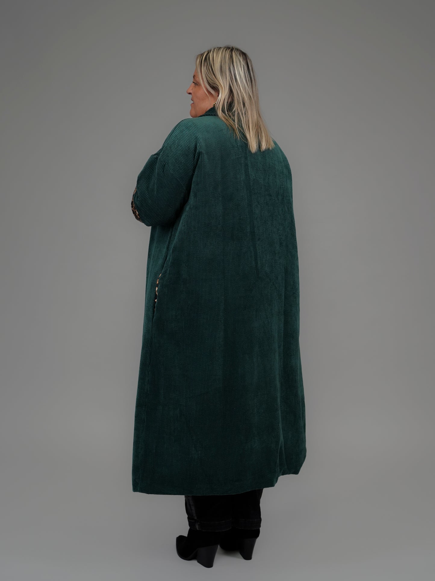 Manteau velours vert - 1096